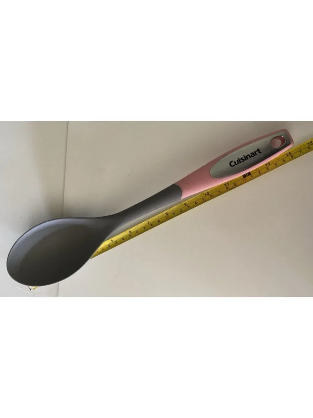 Cuisinart Pink And Gray Long Handled Nylon Soft Grip Cooking Serving Spoon